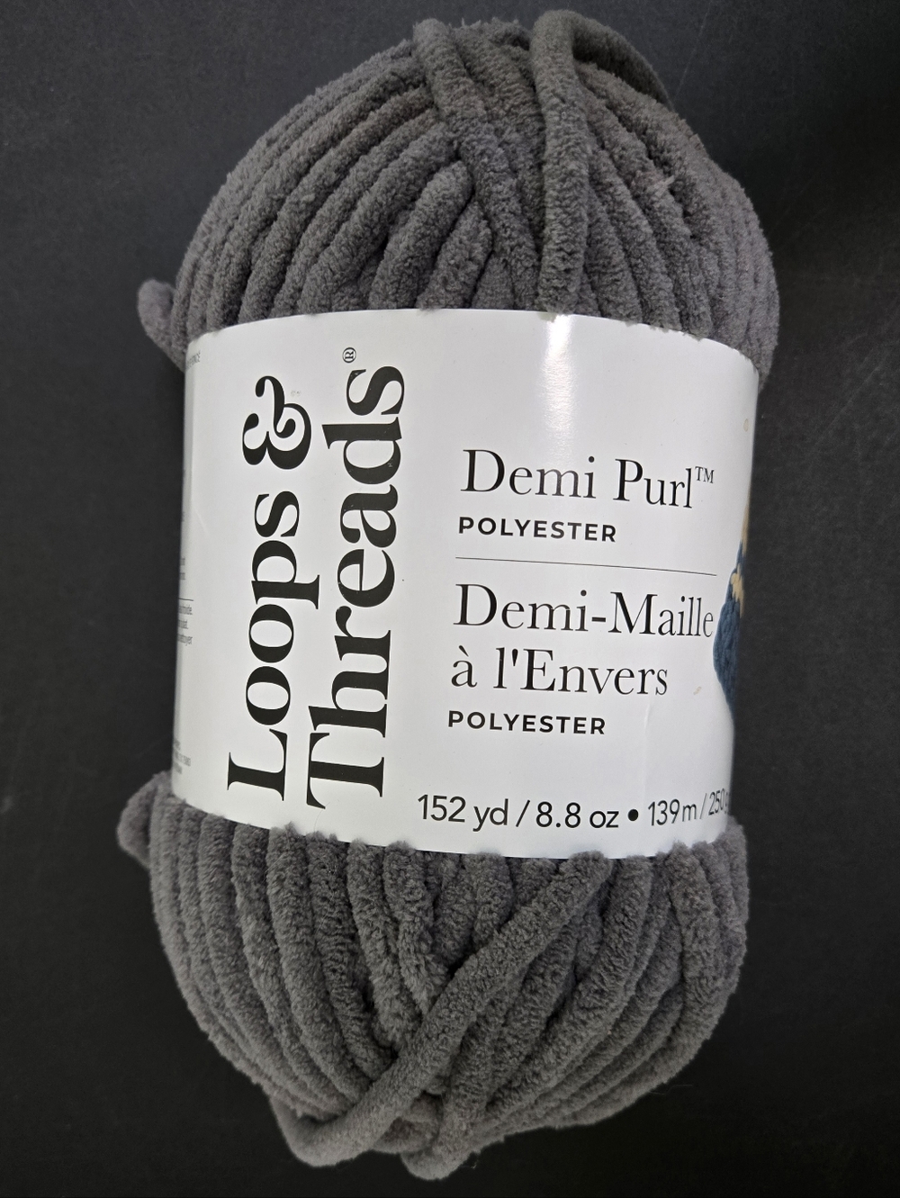 Loops & Threads Demi Pur Polyester Yarn - Charcoal Gray